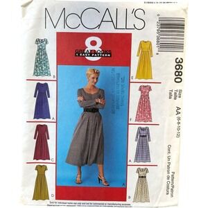 McCalls Sewing Pattern 3680 Dress Misses Petite Size 6-12